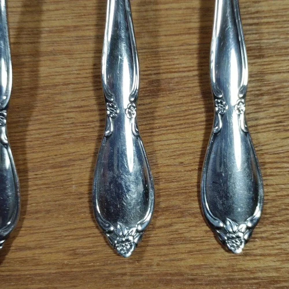 FIVE Oneida Community Chatelaine Grapefruit Spoons Stainless Flatware
